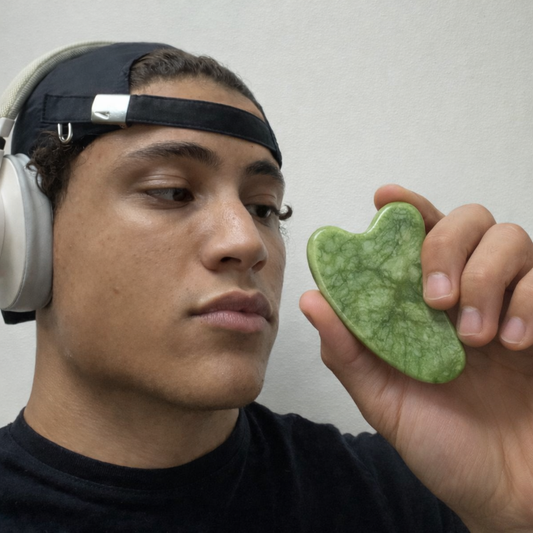 FaceGum™ – Jaw Trainer (Pack 2) + Roller Jade + Gua Sha