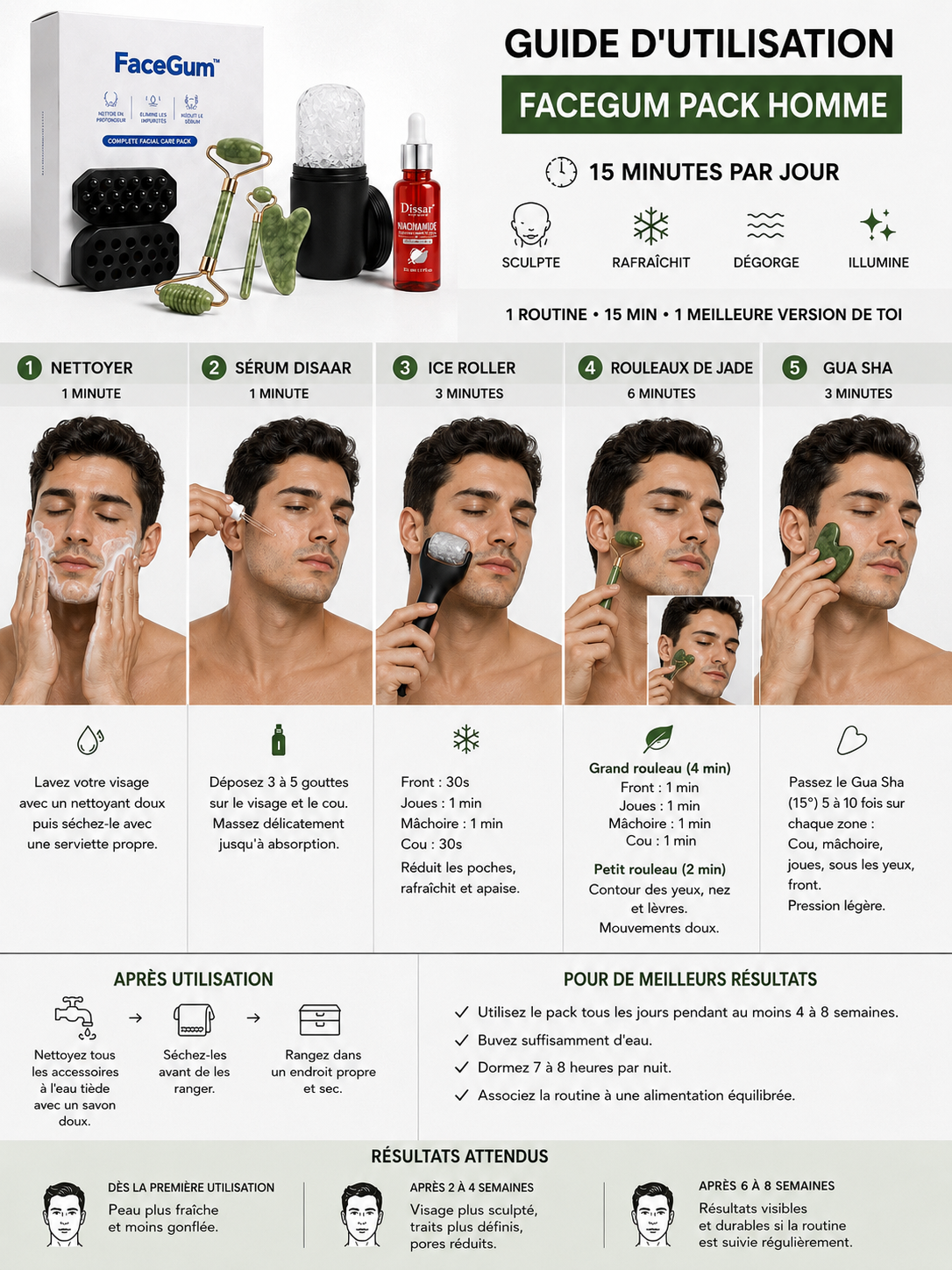 Pack Visage V2 – Jaw Trainer + Ice Roller + Gua Sha + Roller Jade + Gel
