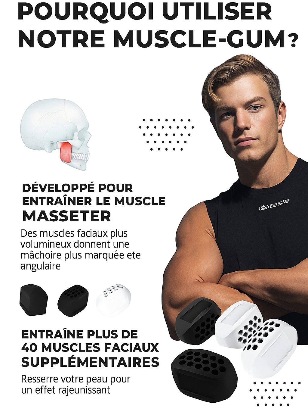 MuscleGum-Entraîneur de mâchoire pour un visage plus marqué (Pack de 6)+guasha gratuite